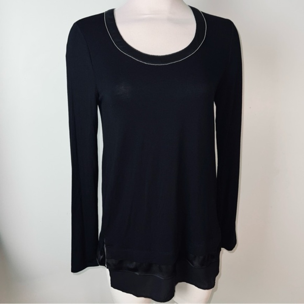 White House Black Market Black Long Sleeve Top